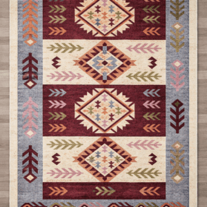 Covor traditional, dimensiunea 120x180cm, rosu si crem, model SPIC DE GRAU - imagine 5