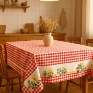 Fata de masa din bumbac, cu motive traditionale 125x150 cm cod035