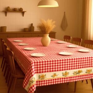 Fata de masa din bumbac, cu motive traditionale 150x300 cm cod035