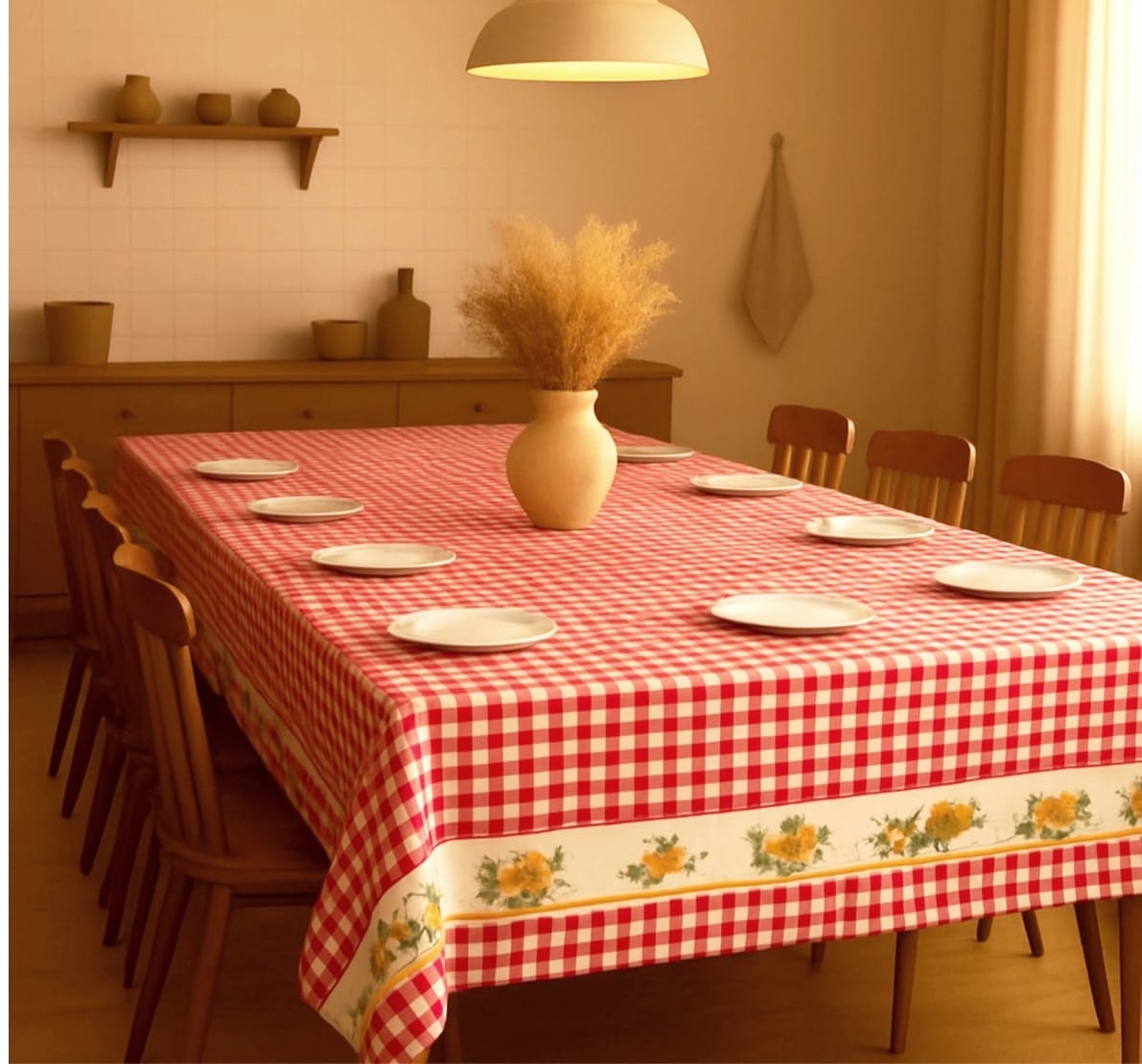 Fata de masa din bumbac, cu motive traditionale 150x300 cm cod035
