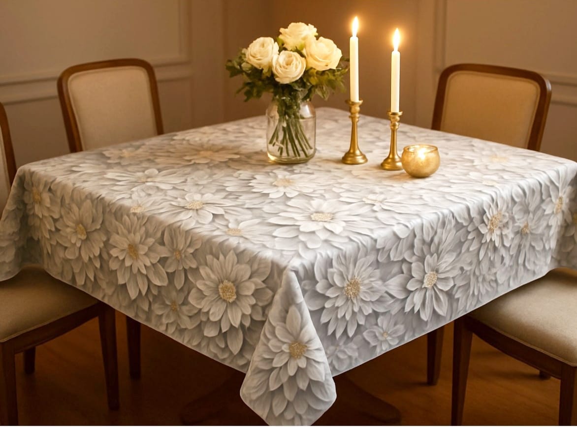 Fata de masa 100% bumbac, teflonata, impermeabila 140x180 cm imprimeu 5D