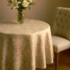 Fata de masa bumbac 100% , teflonata, impermeabila, Rotunda 175cm Camel