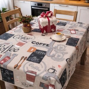 Fata de masa 100% bumbac, teflonata, impermeabila 180x240 cm Caffe