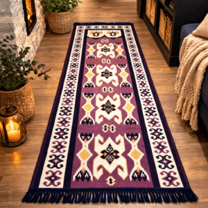 Covor traditional, cu doua fete, dimensiunea 80x200cm, H&H107