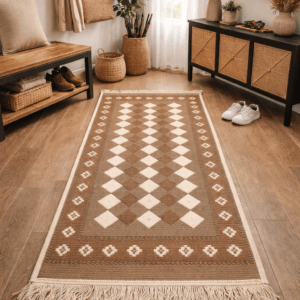 Covor traditional, cu doua fete, dimensiunea 60x125cm CAMEL