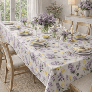 Fata de masa bumbac 100% , teflonata, impermeabila 180x300 cm Liliac