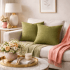 Set 2 fete perne decorative, dimensiune 40x40cm Catifea13 Olive