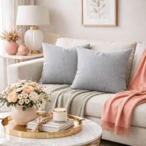 Set 2 fete perne decorative, dimensiune 40x40cm Catifea15 Gri