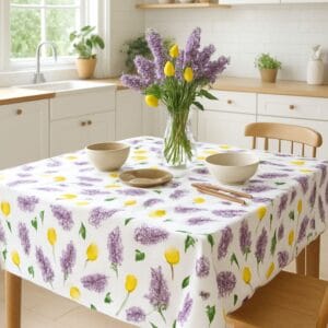 Alternative view of Fata de masa bumbac 100% , teflonata, impermeabila 180x300 cm Liliac