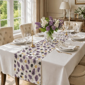 Napron din bumbac 100%, impermeabil 40x180 cm Liliac