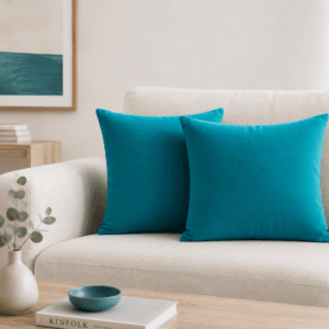 Set 2 fete perne decorative, dimensiune 40x40cm Catifea15 Turqoise