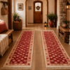 1+1 Covoare traditionale, dimensiunea 60x200cm, Rosu si crem, model Rustic 4