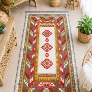 Alternative view of Covor traditional, cu doua fete, dimensiunea 60x120cm, maro H&H506