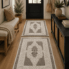 1+1 Set Covoare tesute din bumbac, dimensiunea 1 bucata 55x85cm Capucino, cod CB229