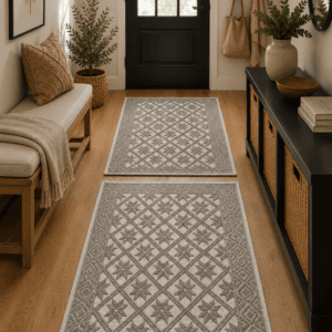 1+1 Set Covoare tesute din bumbac, dimensiunea 1 bucata 55x85cm Capucino, cod CB226