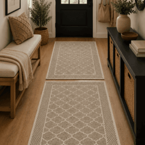 1+1 Set Covoare tesute din bumbac, dimensiunea 1 bucata 55x85cm Capucino, cod CB228