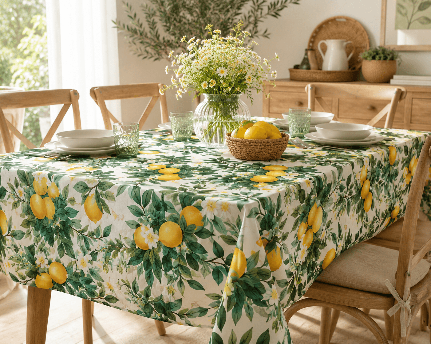 Fata de masa 100% bumbac, teflonata, impermeabila 180×240 cm Lemon03