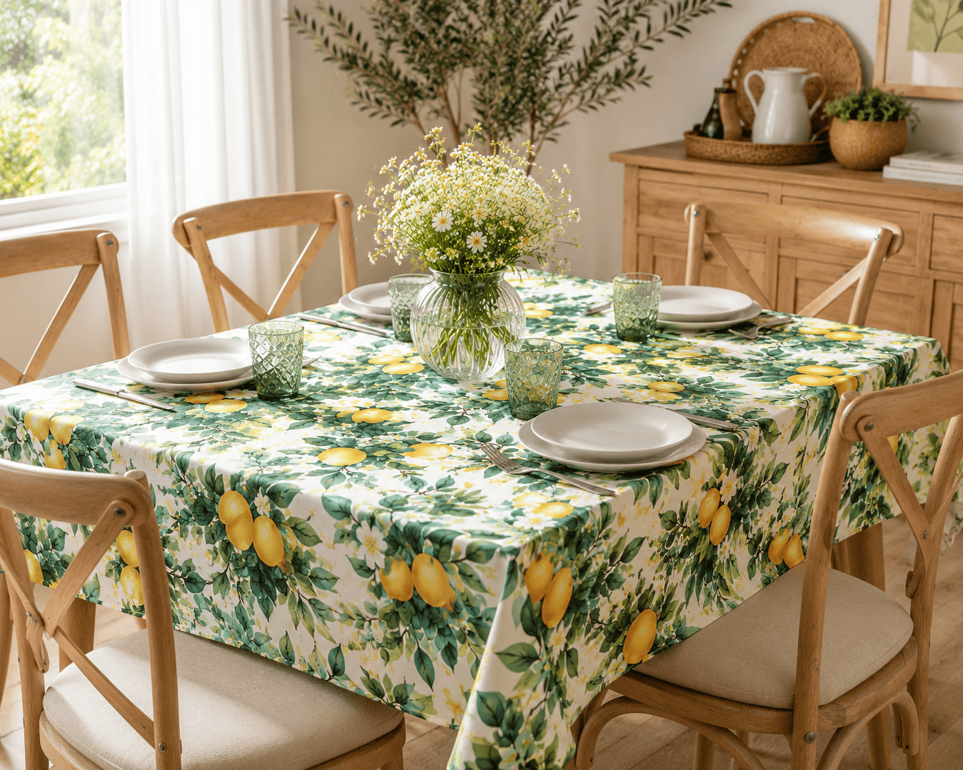 Fata de masa 100% bumbac, teflonata, impermeabila 140×180 cm Lemon03