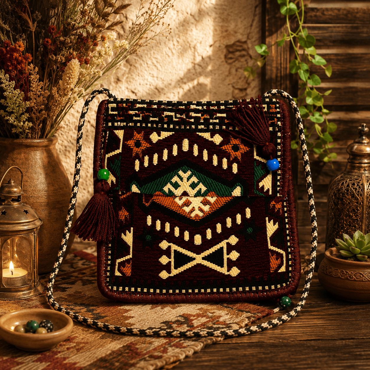 Traista cu model traditional Visiniu 2
