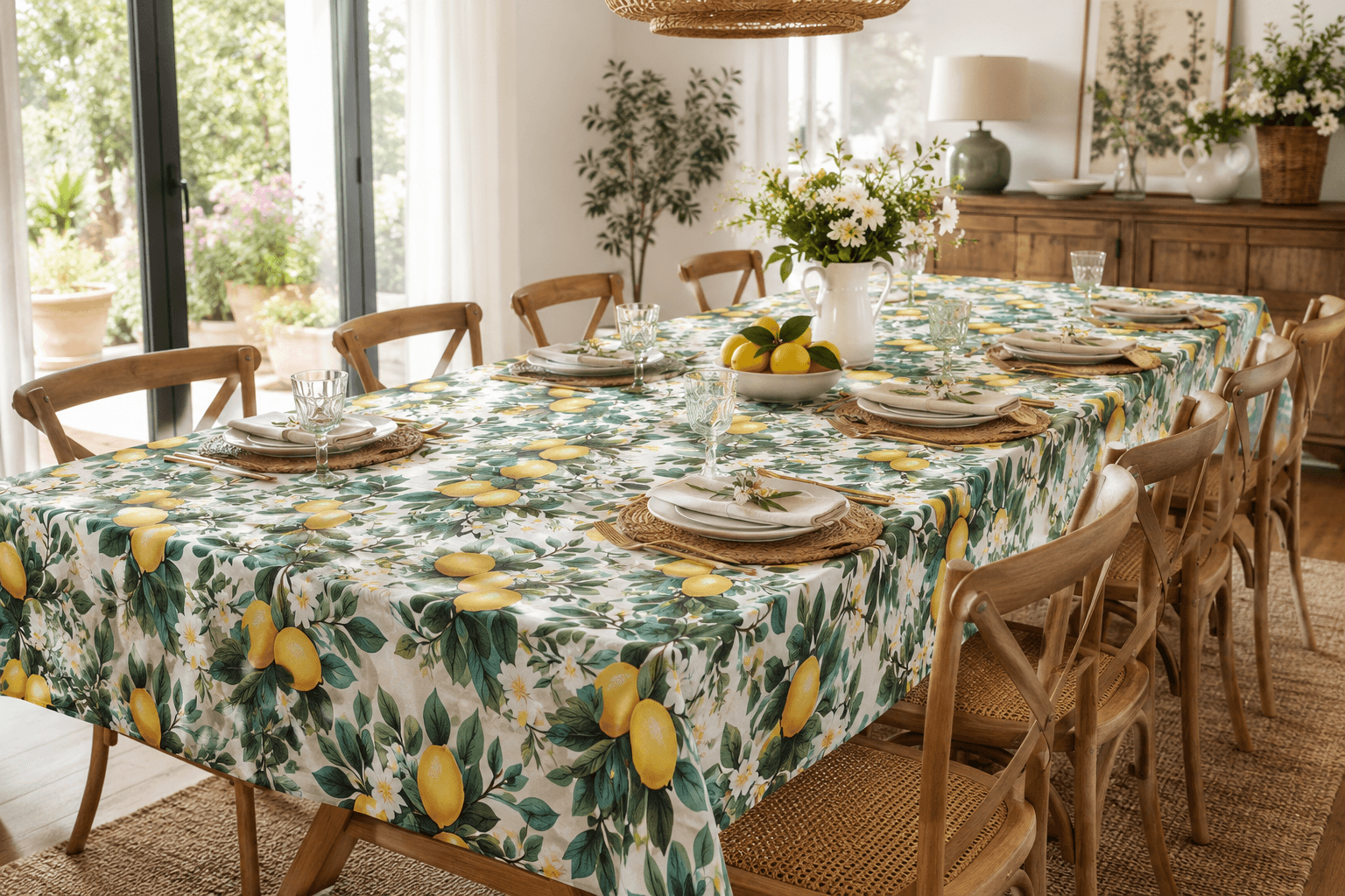 Fata de masa 100% bumbac, teflonata, impermeabila 180x300 cm Lemon03 - imagine 3