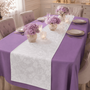 Napron din bumbac 100% teflonat, impermeabil 35x220 cm alb