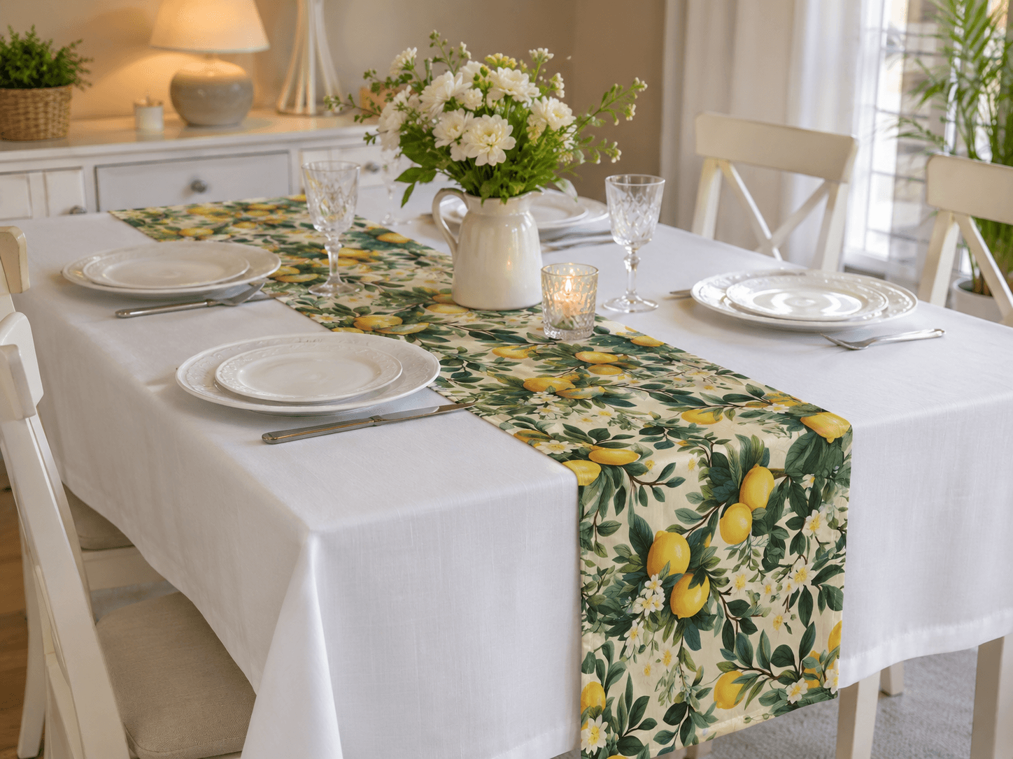 Napron din bumbac 100% teflonat, impermeabil 35×180 cm Lemon3