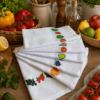 Set 6 prosoape pentru bucatarie, model fagure, bumbac 100%, dimensiune 38x60cm Alb