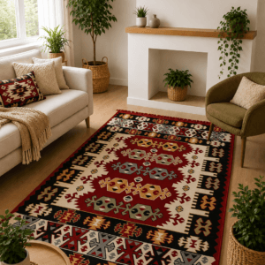 Covor traditional, cu doua fete, dimensiunea 80x200cm, H&H501