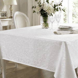 Fata de masa Alba bumbac 100% , teflonata, impermeabila 175x175 cm 10-12 Persoane H002