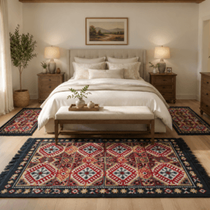 1+2 Set Covoare dormitor, cu doua fete, 1 buc 80x150+ 2 buc 60x90cm H&H655