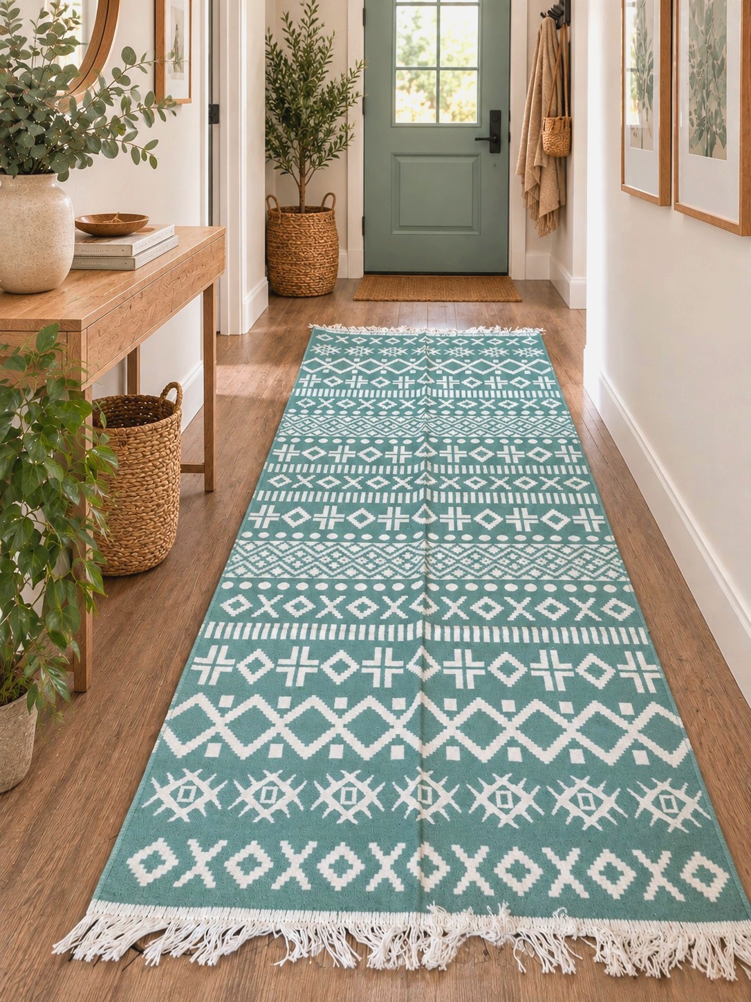 Covor traditional, tesut,cu doua fete, dimensiunea 80x200cm Aqua Cozy3
