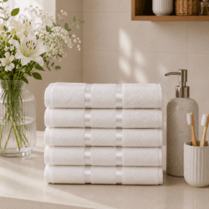 Set 5 prosoape baie, bumbac 100%, dimensiune 60x90cm Cotton Alb