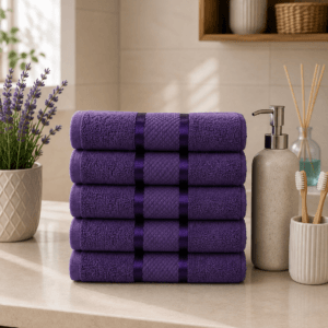 Set 5 prosoape baie, bumbac 100%, dimensiune 60x90cm colorate Cotton Indigo
