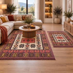 1+1 Covoare tesute, cu doua fete, dimensiunea 60x90cm+80x200cm H&H026a