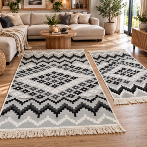 1+1 Covoare traditionale, cu doua fete, dimensiunea 80x150cm + 60x125cm COTON06AB