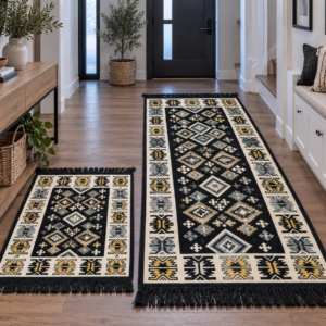 1+1 Set Covoare tesute, cu doua fete, dimensiunea 60x90cm+80x200cm  H&H110