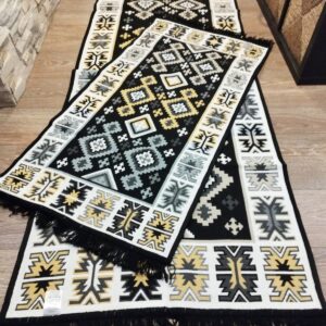 1+1 Set Covoare tesute, cu doua fete, dimensiunea 60x90cm+80x200cm H&H110 - imagine 4