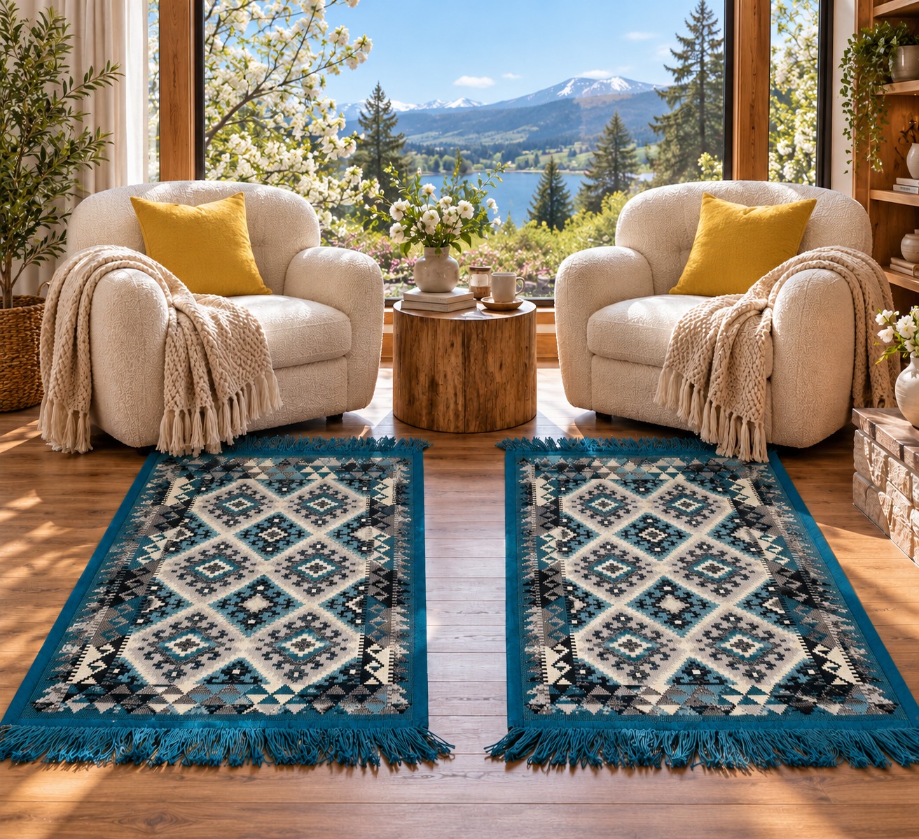 1+1 Covoare tesute, cu doua fete, dimensiunea 60x90cm H&H021a