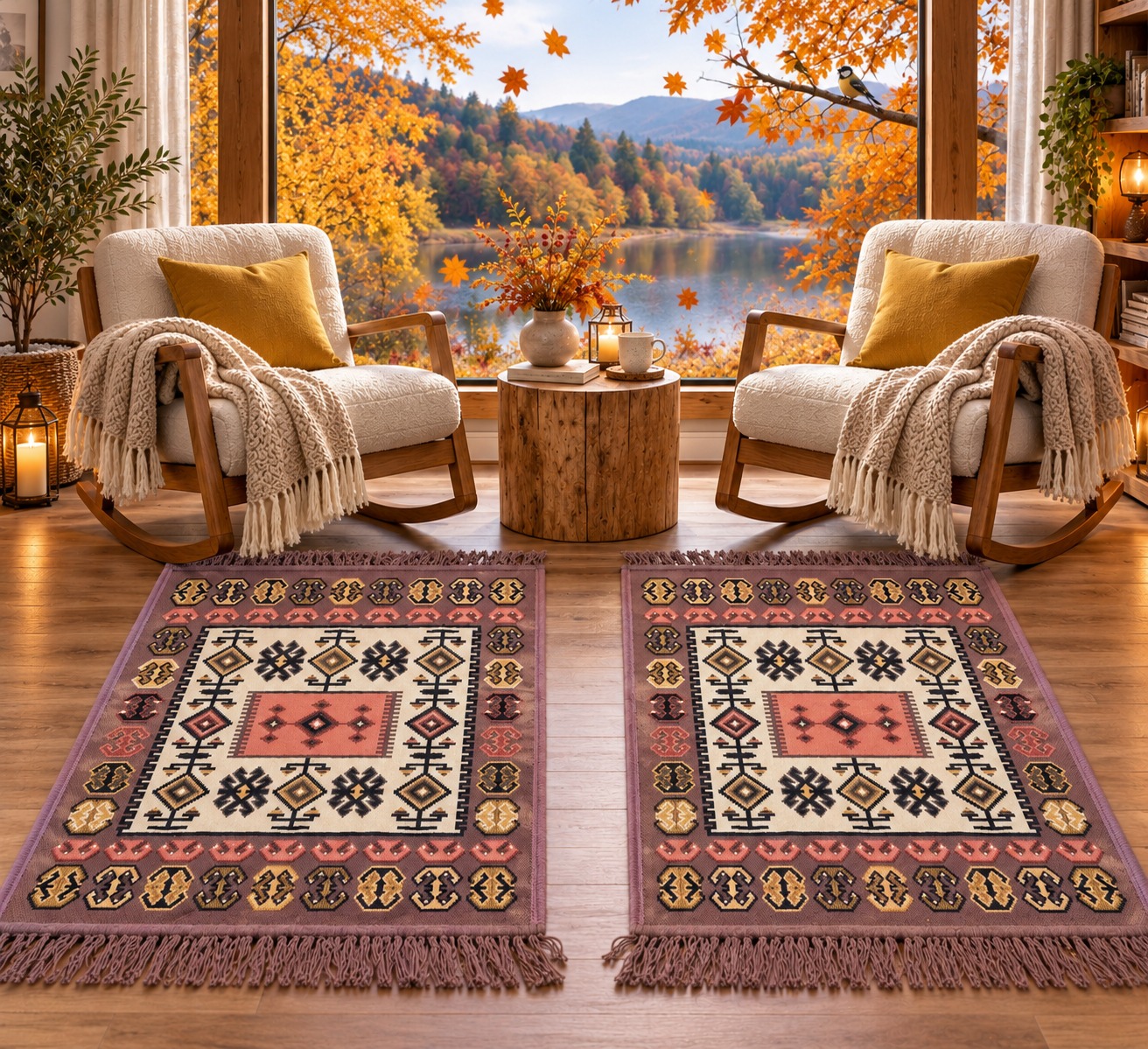 1+1 Covoare tesute, cu doua fete, dimensiunea 60x90cm H&H026