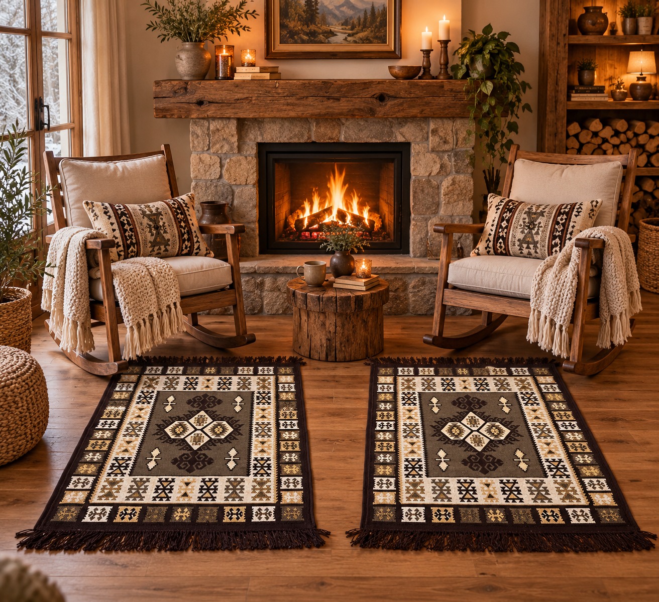 1+1 Covoare tesute, cu doua fete, dimensiunea 60x90cm H&H028